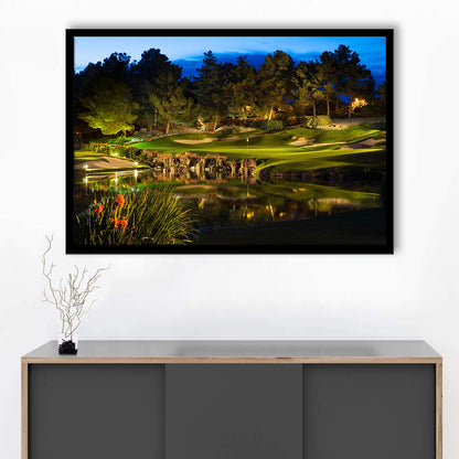 Shadow Creek Golf Course Light Night, Framed Art Print Wall Decor, Picture Framed
