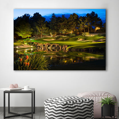 Shadow Creek Golf Course Light Night, Golf Art Print,Gifts Golf Lover