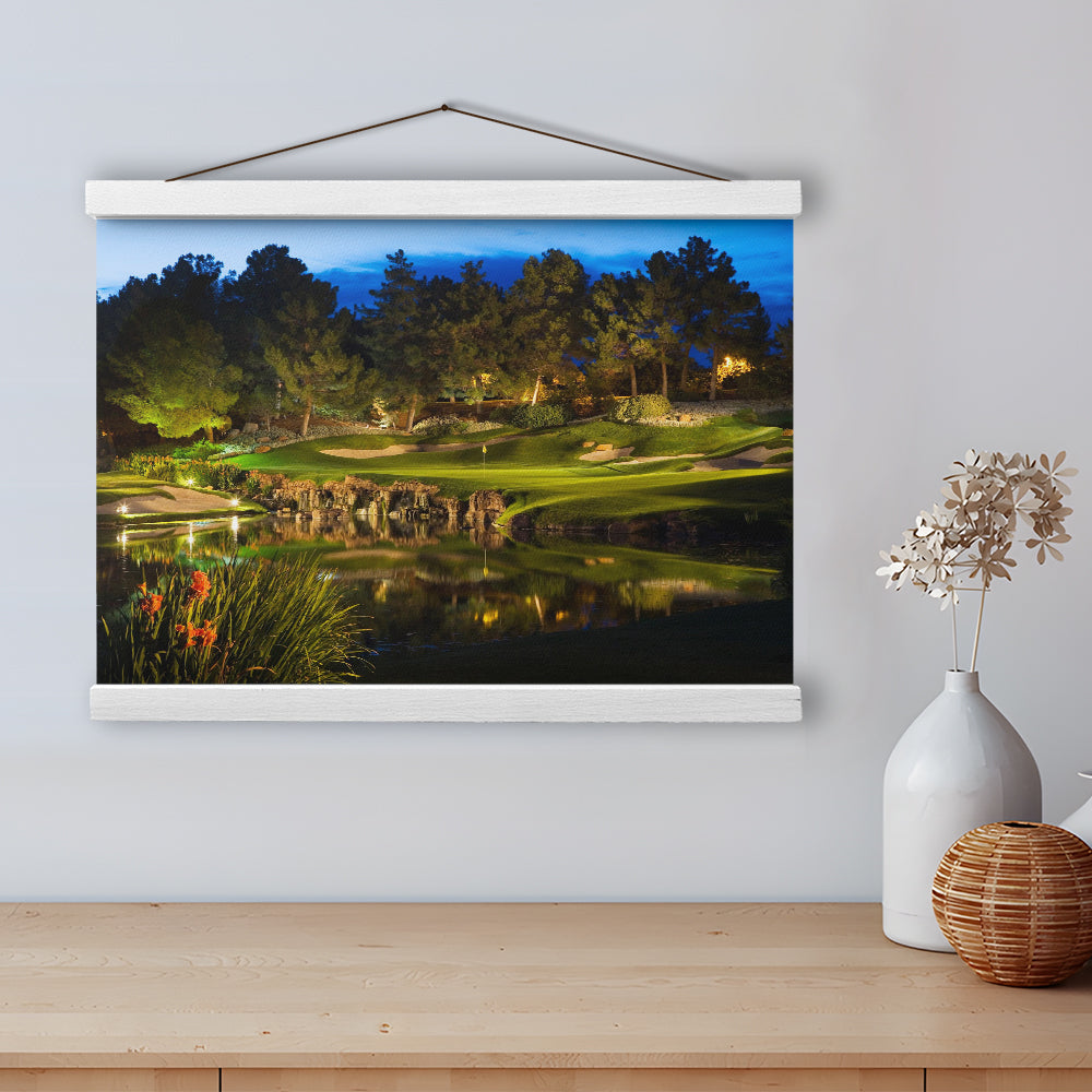 Shadow Creek Golf Course Light Night, Golf Art Print, Hanging Canvas Print Wall Art