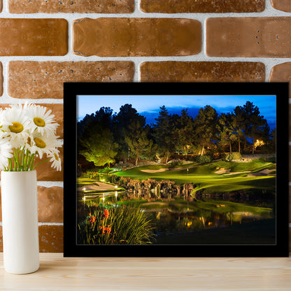 Shadow Creek Golf Course Light Night, Framed Art Print Wall Decor, Picture Framed