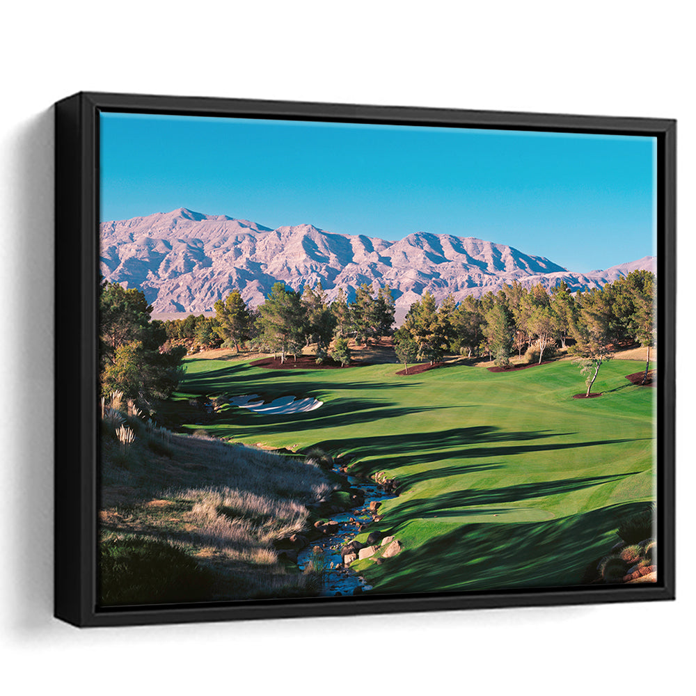 Shadow Creek Golf Source Hole 1 North Las Vegas, Floating Framed Canvas Print Wall Art