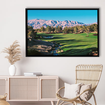Shadow Creek Golf Source Hole 1 North Las Vegas, Floating Framed Canvas Print Wall Art