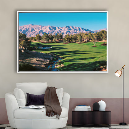 Shadow Creek Golf Source Hole 1 North Las Vegas, Floating Framed Canvas Print Wall Art