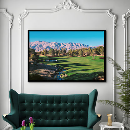 Shadow Creek Golf Source Hole 1 North Las Vegas, Framed Art Print Wall Decor, Picture Framed