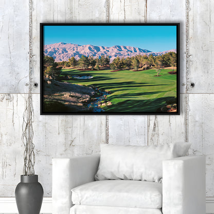 Shadow Creek Golf Source Hole 1 North Las Vegas, Floating Framed Canvas Print Wall Art