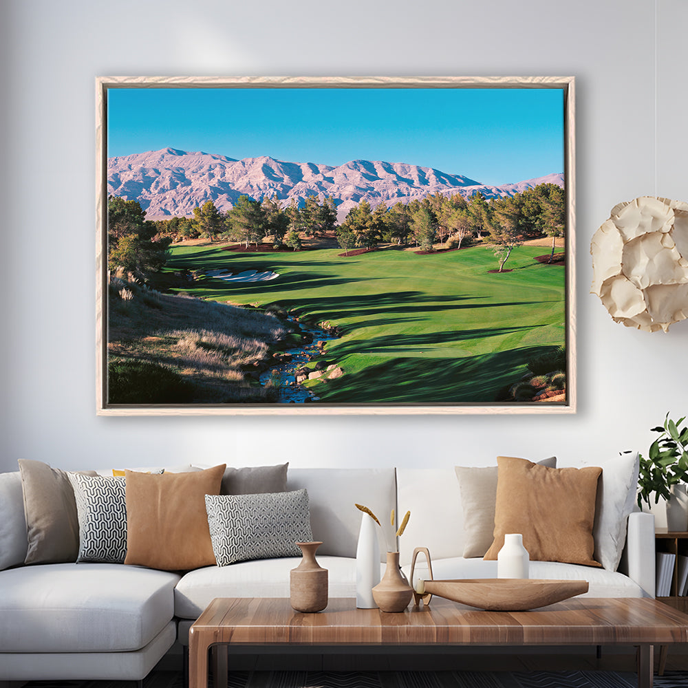 Shadow Creek Golf Source Hole 1 North Las Vegas, Floating Framed Canvas Print Wall Art