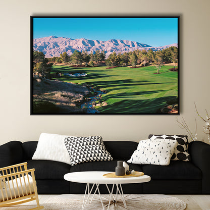 Shadow Creek Golf Source Hole 1 North Las Vegas, Floating Framed Canvas Print Wall Art