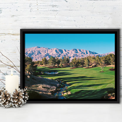 Shadow Creek Golf Source Hole 1 North Las Vegas, Floating Framed Canvas Print Wall Art