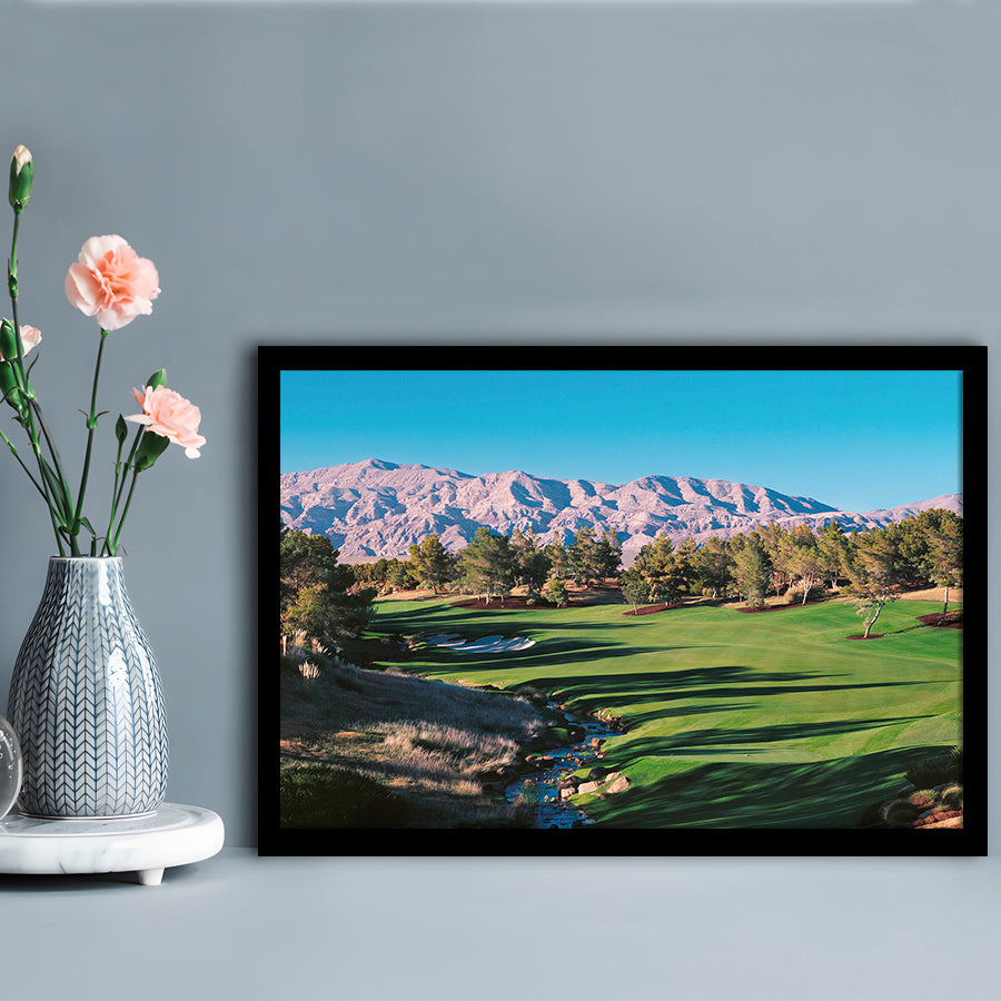 Shadow Creek Golf Source Hole 1 North Las Vegas, Framed Art Print Wall Decor, Picture Framed