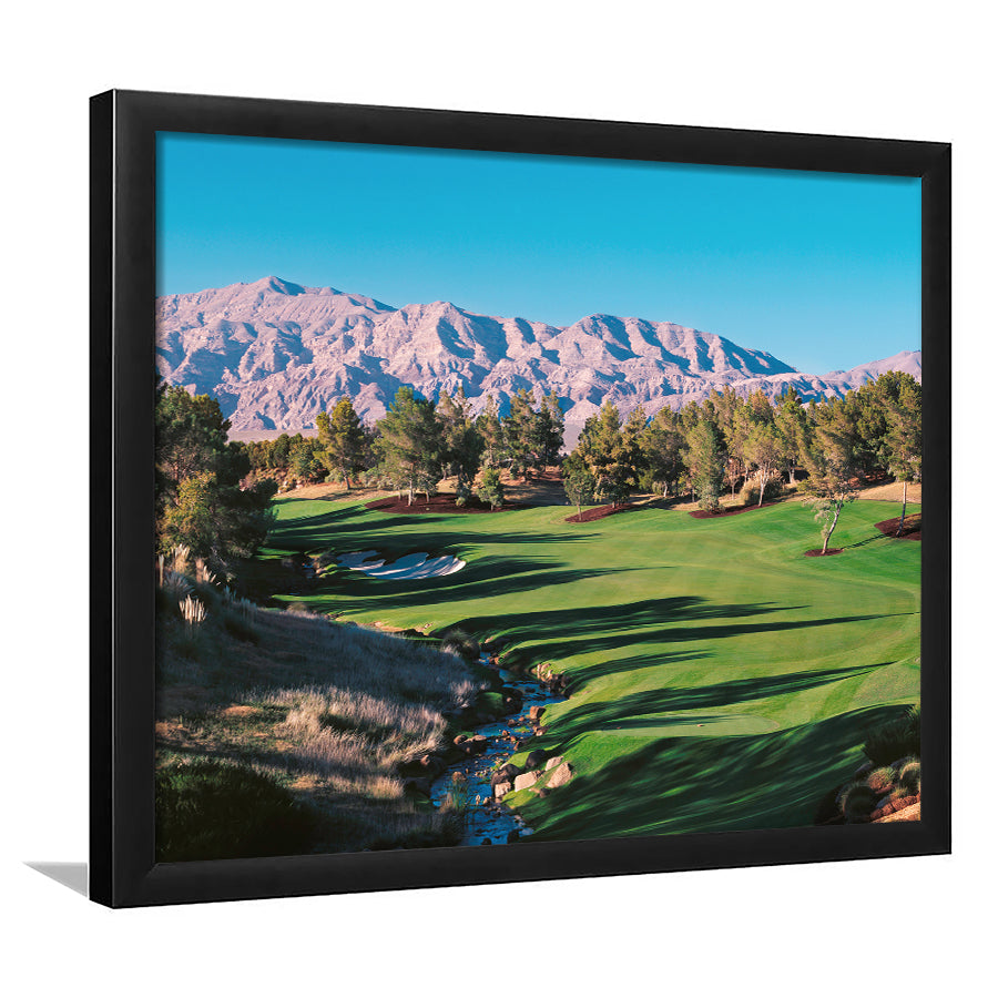 Shadow Creek Golf Source Hole 1 North Las Vegas, Framed Art Print Wall Decor, Picture Framed