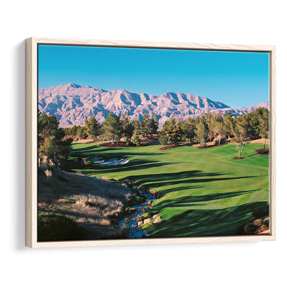 Shadow Creek Golf Source Hole 1 North Las Vegas, Floating Framed Canvas Print Wall Art