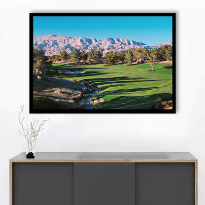 Shadow Creek Golf Source Hole 1 North Las Vegas, Framed Art Print Wall Decor, Picture Framed