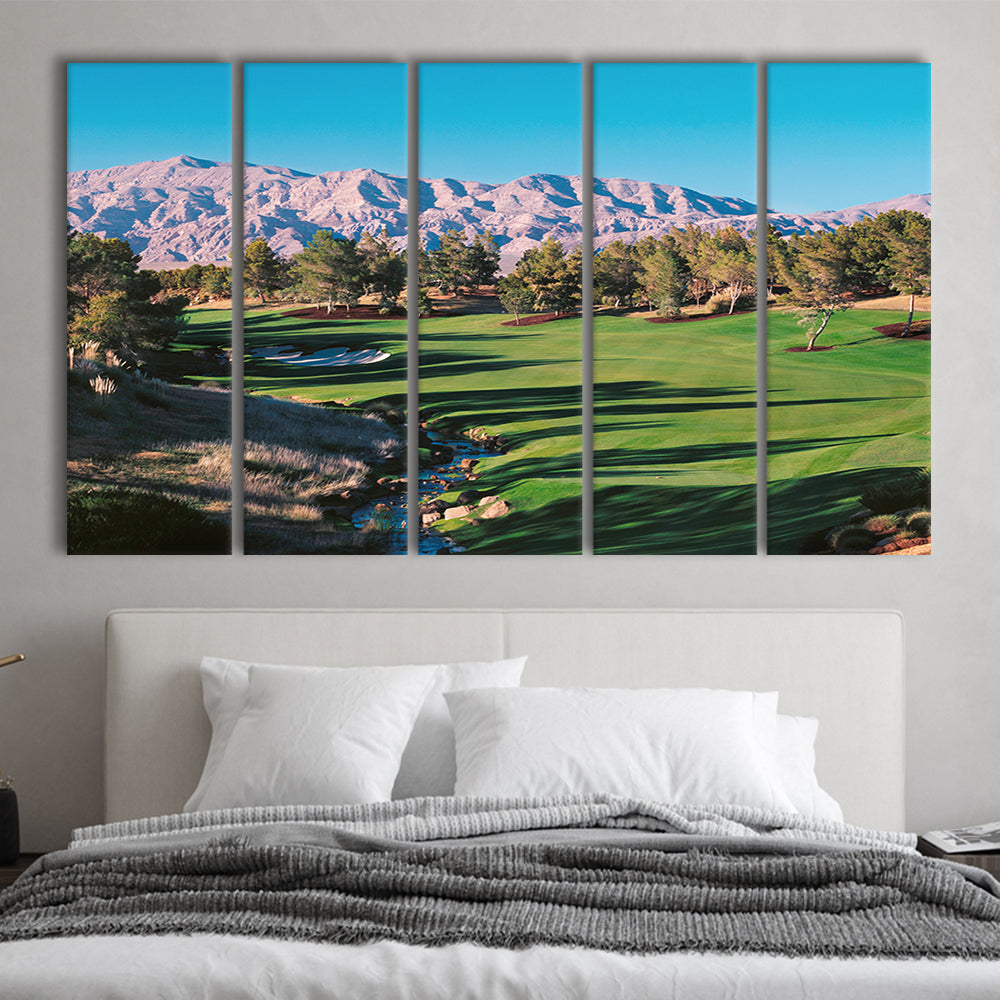 Shadow Creek Golf Source Hole 1 North Las Vegas, Golf Art Print, Extra Large Canvas Print Wall Art