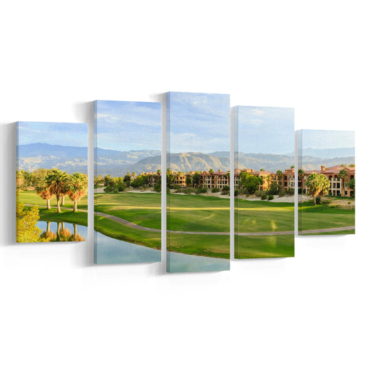 Shadow Ridge Palm Desert Golf Sourses, Golf Art Print, 5 Pieces Mixed Canvas Print Wall Art