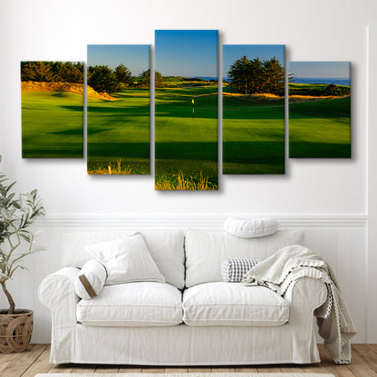 Sheep Ranch Golf Club Hole 11R, Bandon, Oregon, Golf Art Print, 5 Pieces Mixed Canvas Print Wall Art