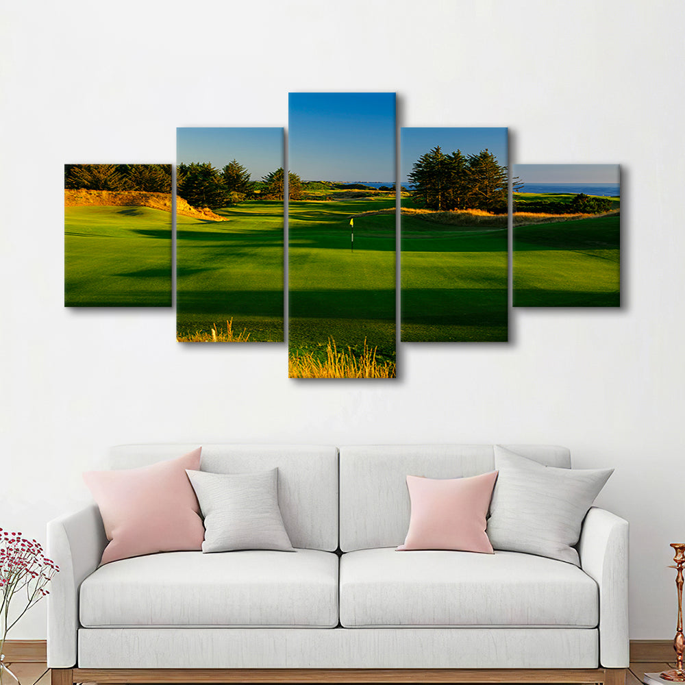 Sheep Ranch Golf Club Hole 11R, Bandon, Oregon, Golf Art Print, 5 Pieces Mixed Canvas Print Wall Art