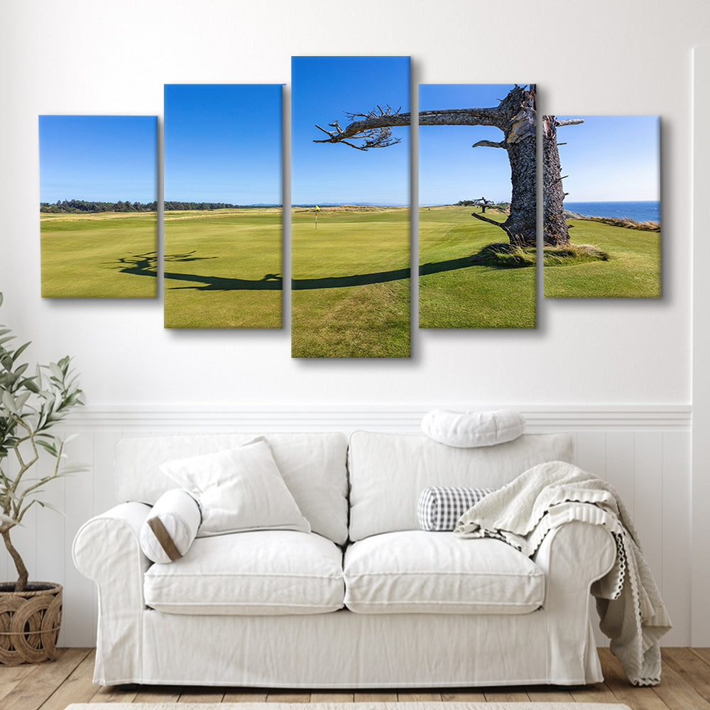 Sheep Ranch At Bandon Dunes Golf Resort, Hole 17 V3 Fine Art, Golf Art Print, 5 Pieces Mixed Canvas Print Wall Art
