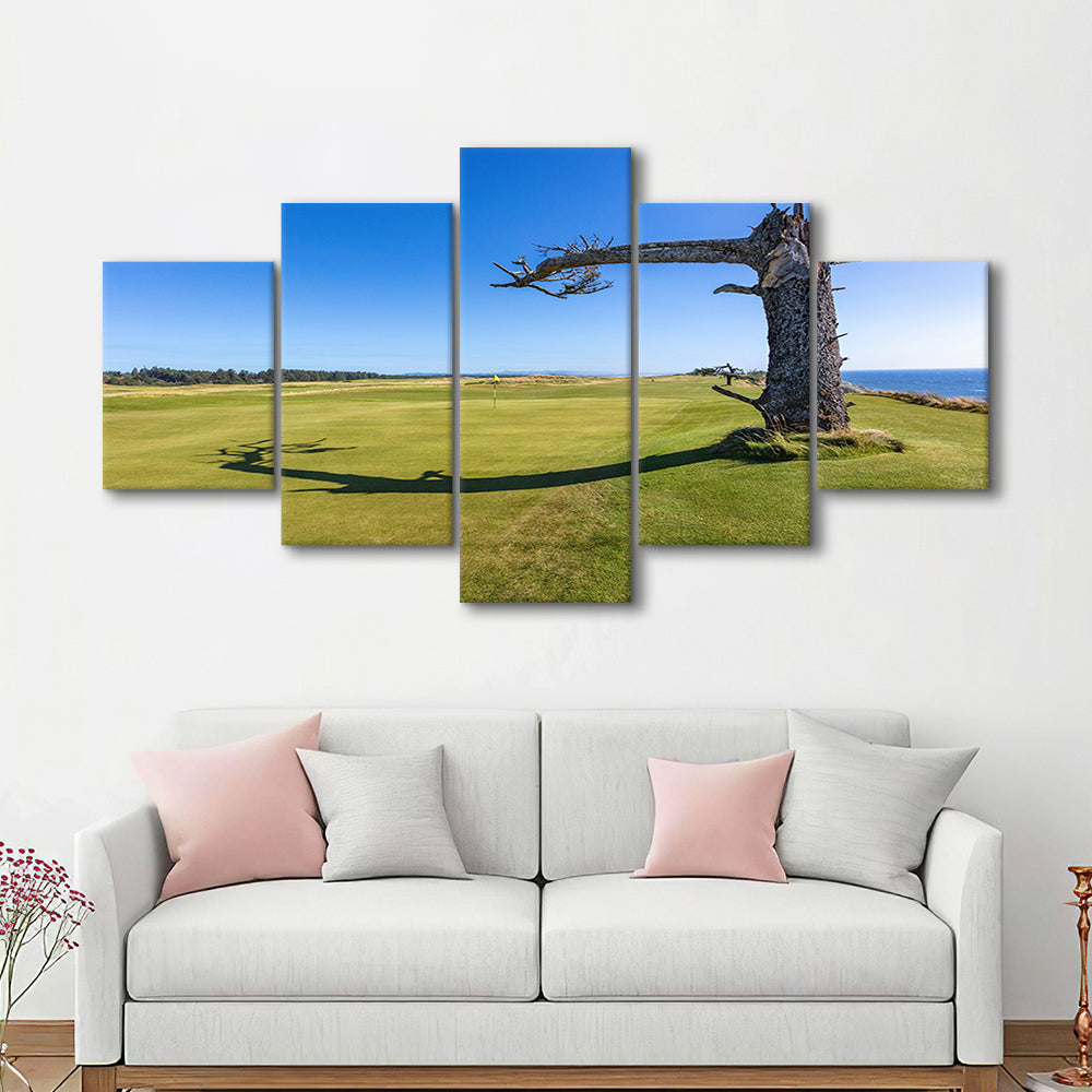 Sheep Ranch At Bandon Dunes Golf Resort, Hole 17 V3 Fine Art, Golf Art Print, 5 Pieces Mixed Canvas Print Wall Art