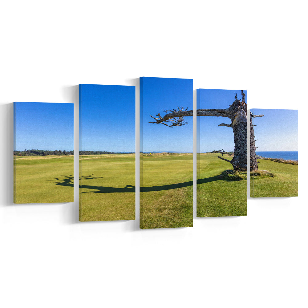 Sheep Ranch At Bandon Dunes Golf Resort, Hole 17 V3 Fine Art, Golf Art Print, 5 Pieces Mixed Canvas Print Wall Art