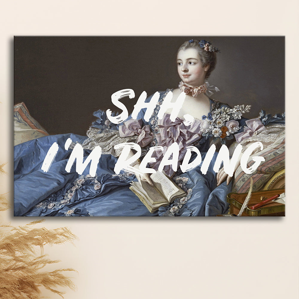 Shh I'M Reading Wall Art, Canvas Art Decor Print, Painting Art, Canvas Print Wall Art Home Decor