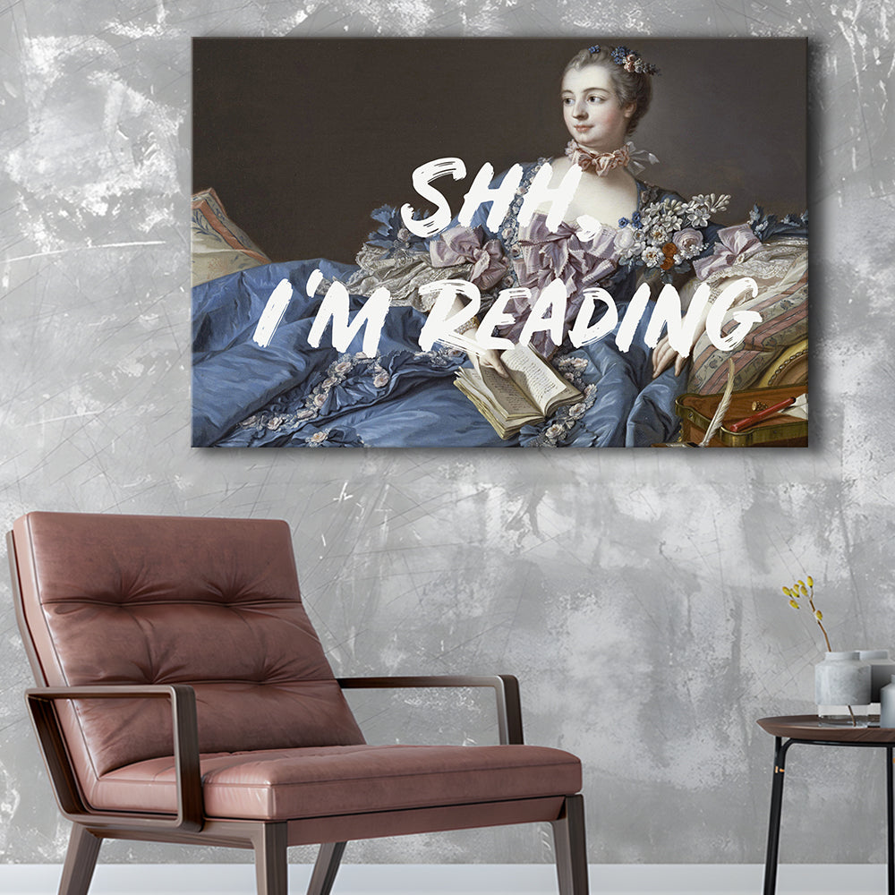 Shh I'M Reading Wall Art, Canvas Art Decor Print, Painting Art, Canvas Print Wall Art Home Decor