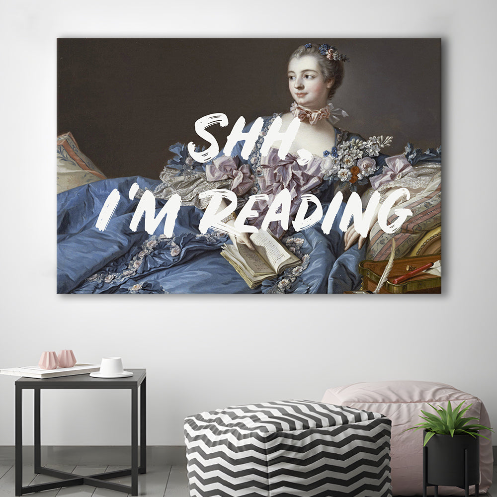 Shh I'M Reading Wall Art, Canvas Art Decor Print, Painting Art, Canvas Print Wall Art Home Decor