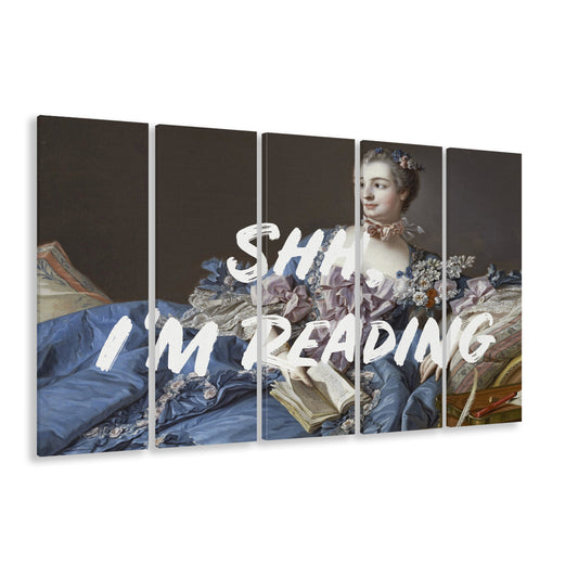 Shh I'M Reading Wall Art, Canvas Art Print, Painting Art, Multi Panels Canvas Print Wall Art