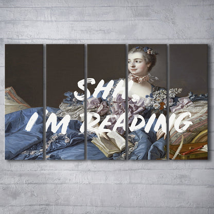 Shh I'M Reading Wall Art, Canvas Art Print, Painting Art, Multi Panels Canvas Print Wall Art