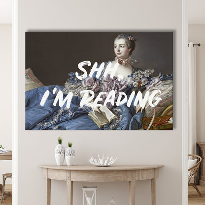 Shh I'M Reading Wall Art, Canvas Art Decor Print, Painting Art, Canvas Print Wall Art Home Decor