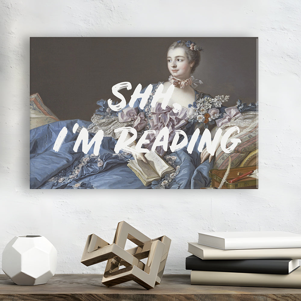 Shh I'M Reading Wall Art, Canvas Art Decor Print, Painting Art, Canvas Print Wall Art Home Decor