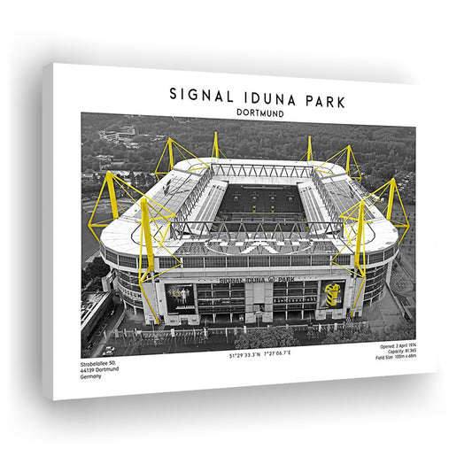 Signal Iduna Park, Bundesliga Football Stadium Wall Art Print, Sport Art Print, Canvas Print Wall Art, Man Cave Gift