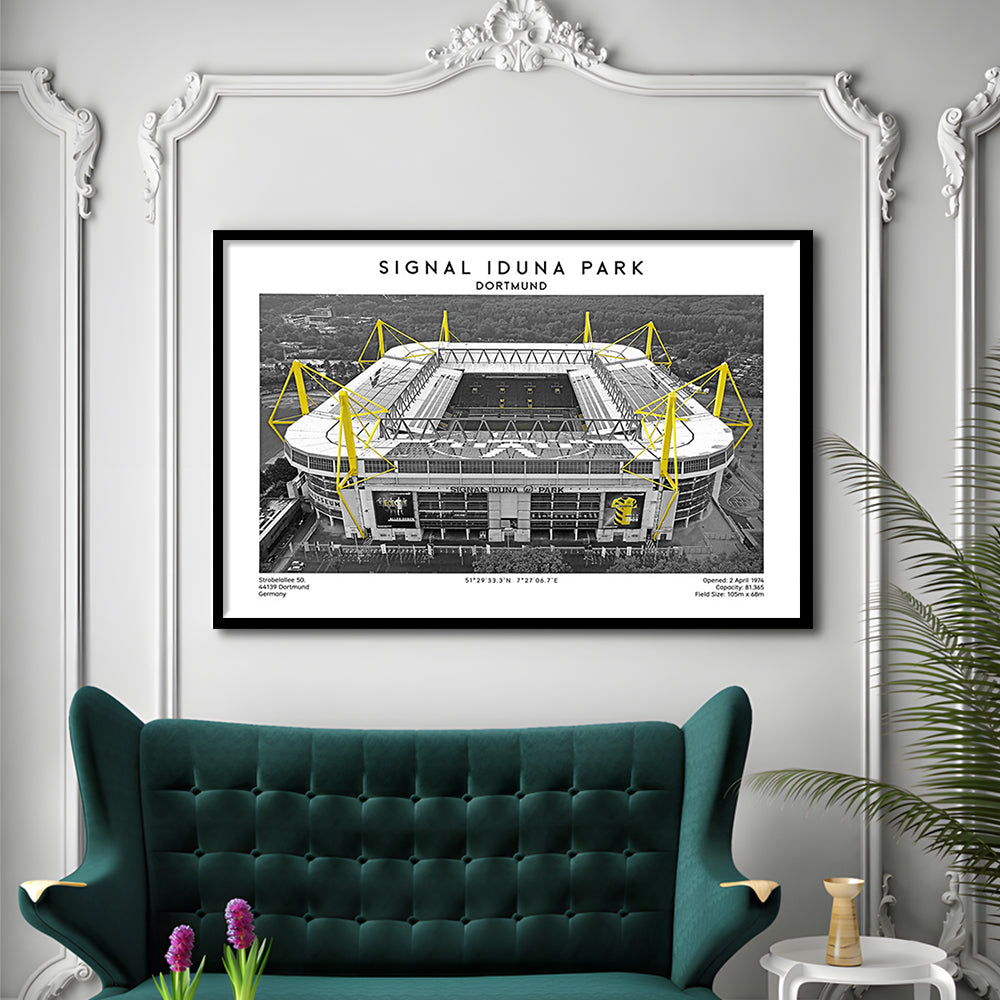 Signal Iduna Park, Bundesliga Football Stadium Wall Art Print, Sport Art Print, Framed Art Print Wall Decor