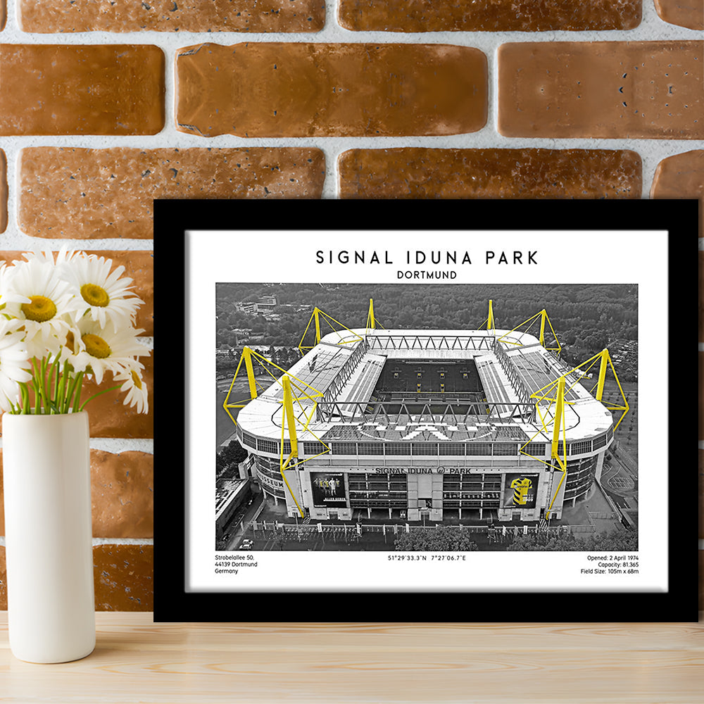 Signal Iduna Park, Bundesliga Football Stadium Wall Art Print, Sport Art Print, Framed Art Print Wall Decor