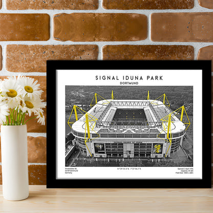 Signal Iduna Park, Bundesliga Football Stadium Wall Art Print, Sport Art Print, Framed Art Print Wall Decor