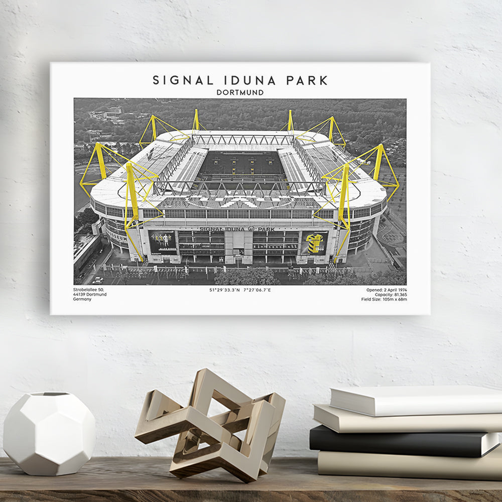 Signal Iduna Park, Bundesliga Football Stadium Wall Art Print, Sport Art Print, Canvas Print Wall Art, Man Cave Gift