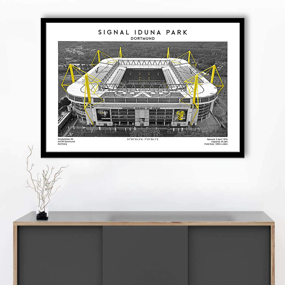 Signal Iduna Park, Bundesliga Football Stadium Wall Art Print, Sport Art Print, Framed Art Print Wall Decor