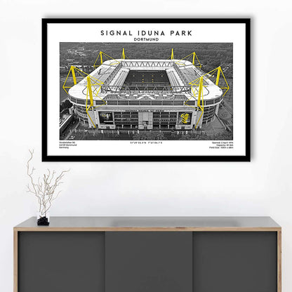 Signal Iduna Park, Bundesliga Football Stadium Wall Art Print, Sport Art Print, Framed Art Print Wall Decor