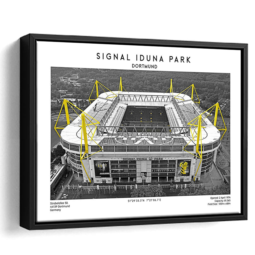 Signal Iduna Park, Bundesliga Football Stadium Wall Art Print, Sport Art Print, Framed Canvas Print Wall Art