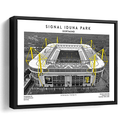 Signal Iduna Park, Bundesliga Football Stadium Wall Art Print, Sport Art Print, Framed Canvas Print Wall Art