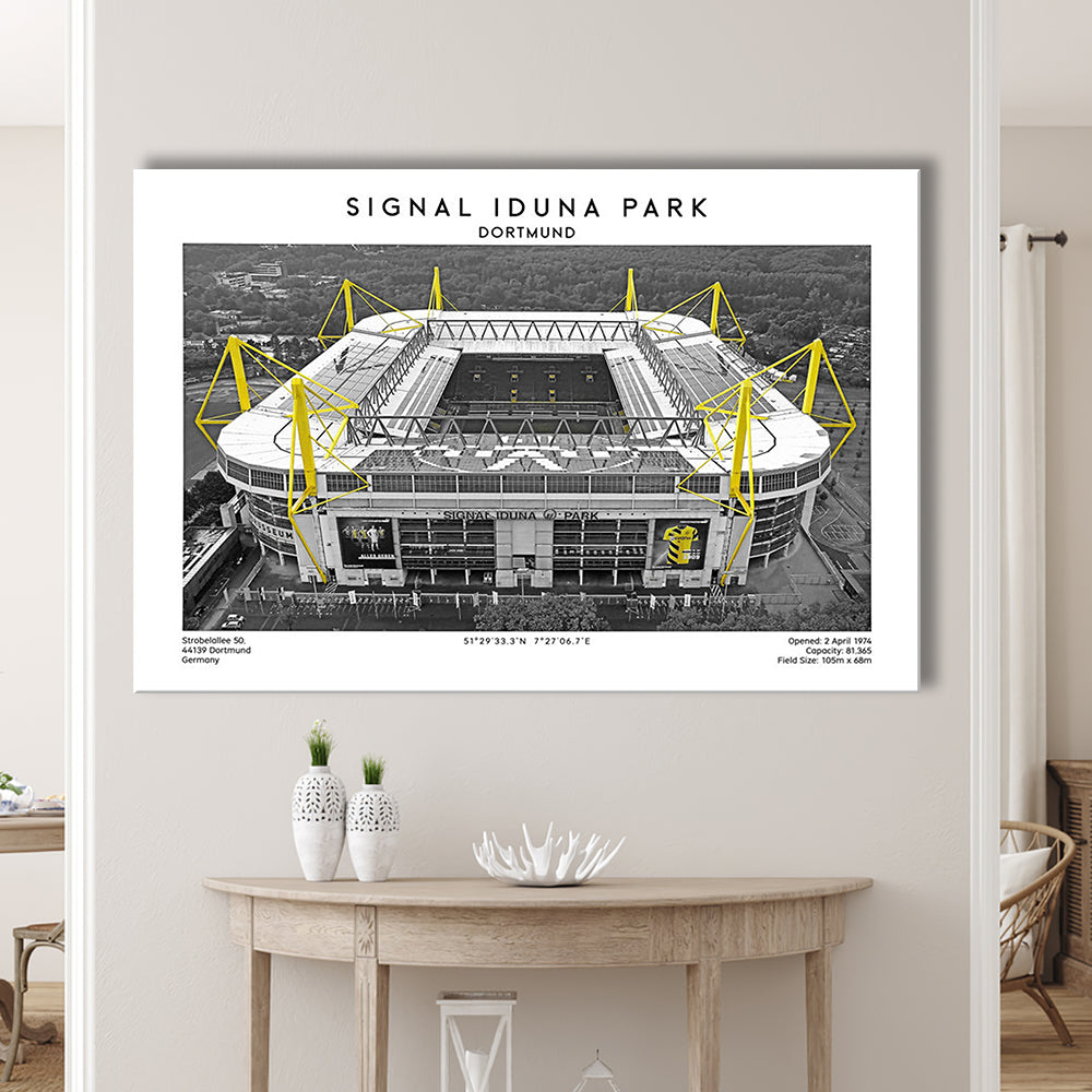 Signal Iduna Park, Bundesliga Football Stadium Wall Art Print, Sport Art Print, Canvas Print Wall Art, Man Cave Gift
