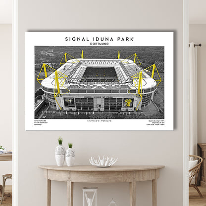 Signal Iduna Park, Bundesliga Football Stadium Wall Art Print, Sport Art Print, Canvas Print Wall Art, Man Cave Gift