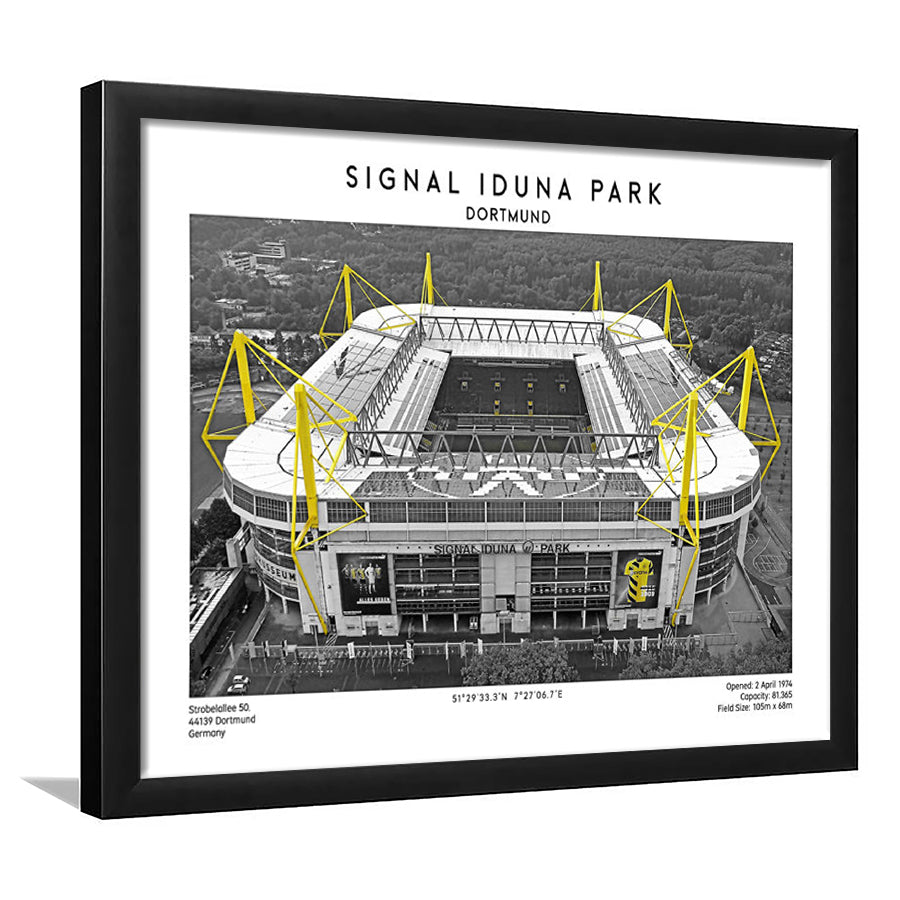 Signal Iduna Park, Bundesliga Football Stadium Wall Art Print, Sport Art Print, Framed Art Print Wall Decor
