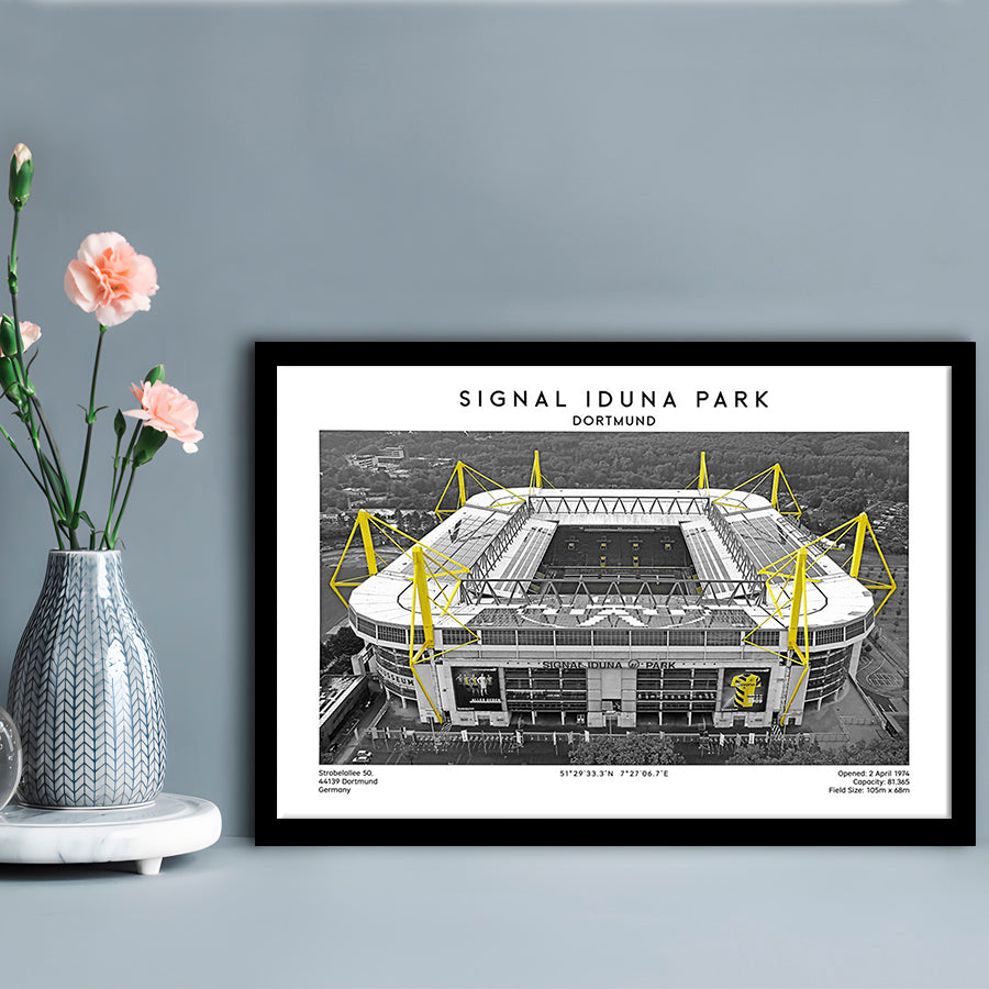 Signal Iduna Park, Bundesliga Football Stadium Wall Art Print, Sport Art Print, Framed Art Print Wall Decor