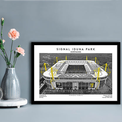 Signal Iduna Park, Bundesliga Football Stadium Wall Art Print, Sport Art Print, Framed Art Print Wall Decor