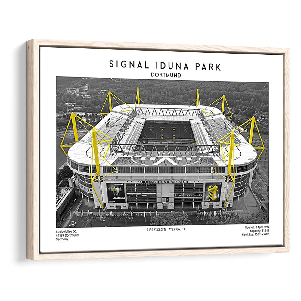 Signal Iduna Park, Bundesliga Football Stadium Wall Art Print, Sport Art Print, Framed Canvas Print Wall Art