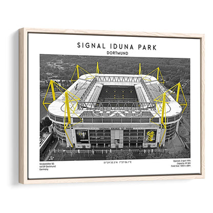 Signal Iduna Park, Bundesliga Football Stadium Wall Art Print, Sport Art Print, Framed Canvas Print Wall Art