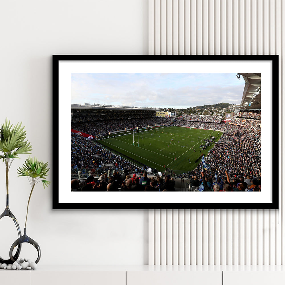 Skysports Eden Park General View, Stadium Canvas, Sport Art, Gift for him, White Border Framed Art Print Wall Decor