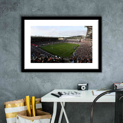 Skysports Eden Park General View, Stadium Canvas, Sport Art, Gift for him, White Border Framed Art Print Wall Decor