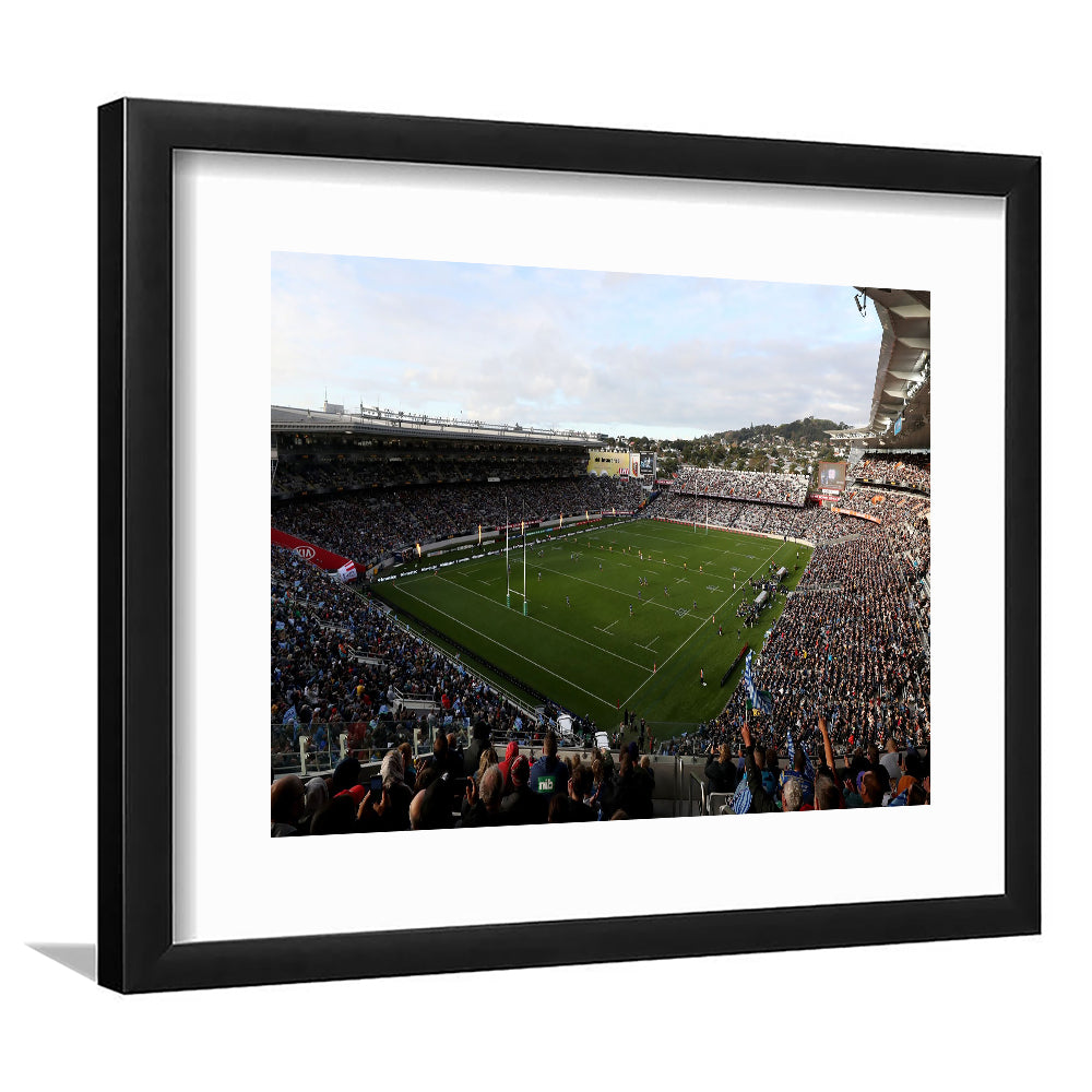 Skysports Eden Park General View, Stadium Canvas, Sport Art, Gift for him, White Border Framed Art Print Wall Decor
