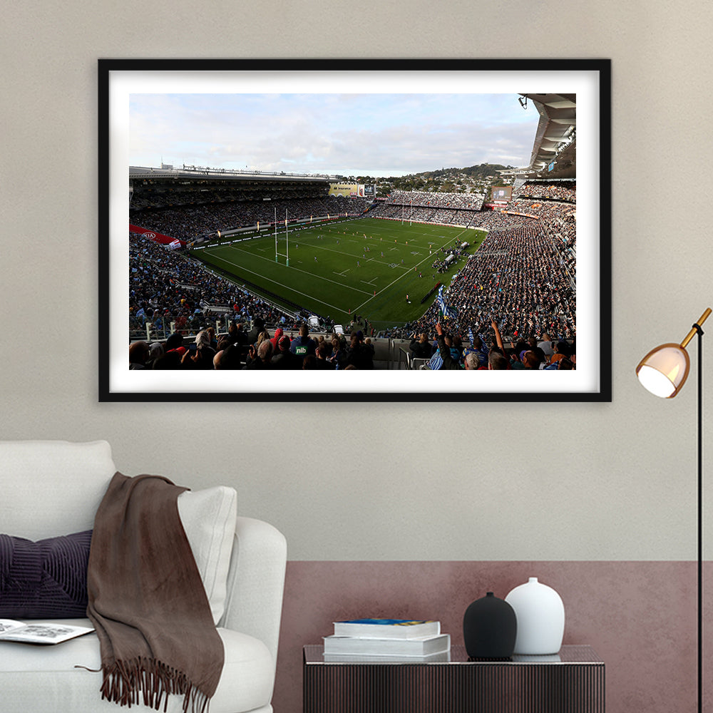 Skysports Eden Park General View, Stadium Canvas, Sport Art, Gift for him, White Border Framed Art Print Wall Decor